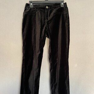 Christopher Blue Womens Velvet Pants Size 4 Black Straight Leg Stretch Mid Rise